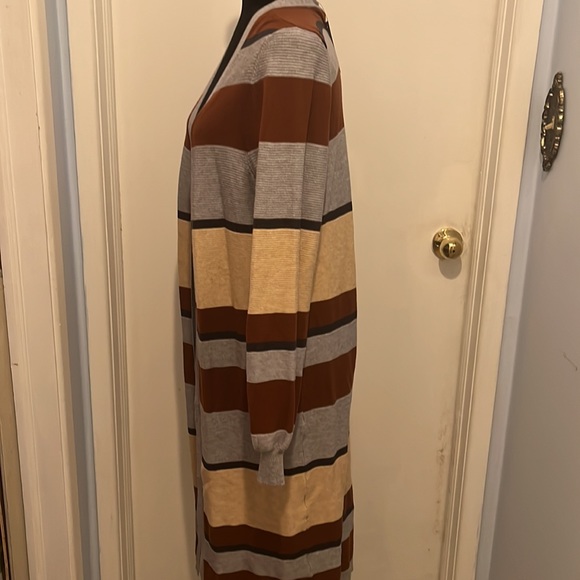 NWT Striped Long Sleeve Cardigan Duster - Picture 6 of 8